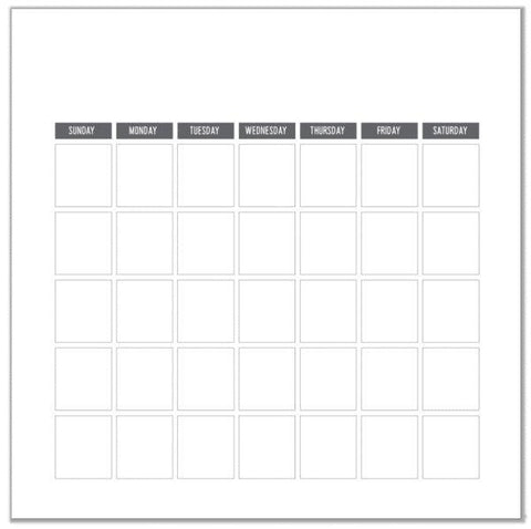 12x12 Blank Calendar Sheets