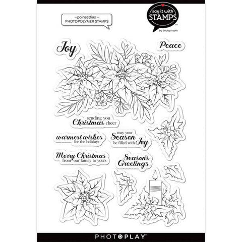 Say it With Stamps  - Clear Stamps - Poinsettia