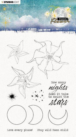 Moon Flower Collection - Clear Stamps - How Many Nights