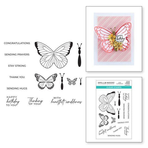 Bibi's Butterflies Collection - Butterfly Sentiments Clear Stamp Set