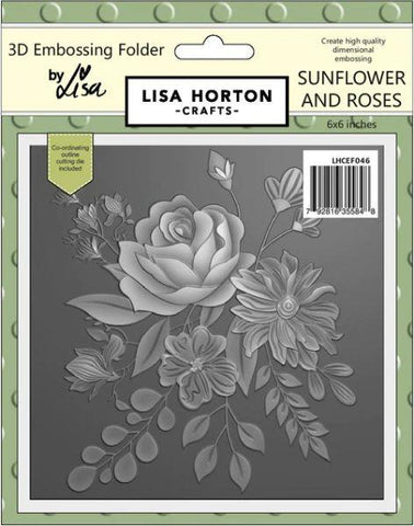Sunflowers and Roses 3D Embossing Folder with Cutting Die
