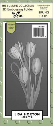 3D Slimline Embossing Folder with Cutting Die - Spring Tulips