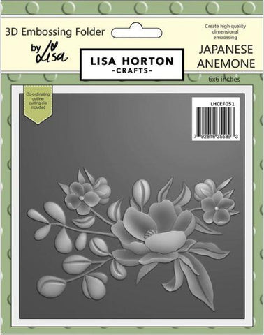 3D Embossing Folder with Die - Japanese Anemone