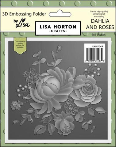 3D Embossing Folder with Die - Dahlia and Roses