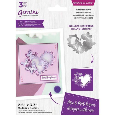 Gemini Floral Aperture Cread-a-Card Die - Butterfly Heart