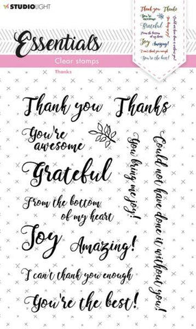 Sentiments/Wishes - Thanks Essentials - Clear Stamps