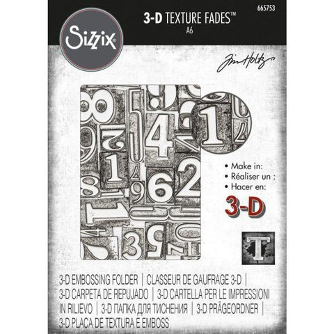 3D Texture Fades Embossing Folder - Numbered