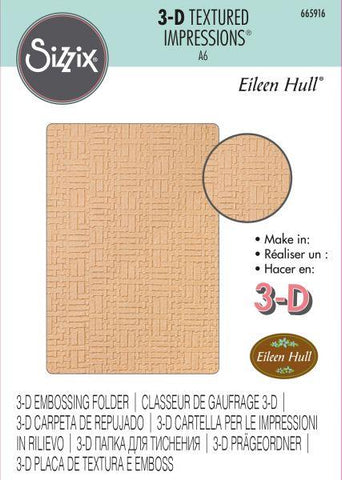 3D Textured Impressions Embossing Folder - Woven Leather