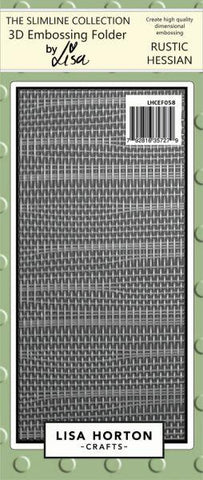 Slimline 3D Embossing Folder - Rustic Hessian