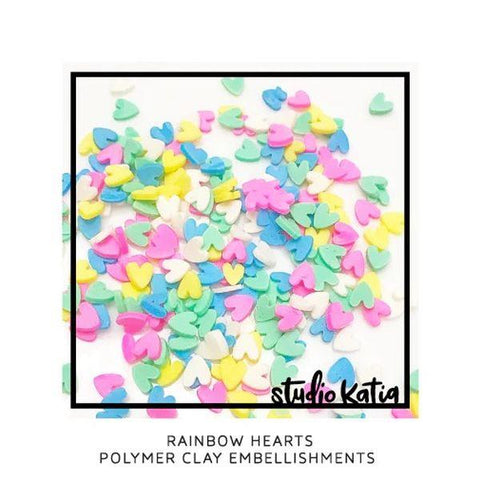 Rainbow Hearts Polymer Clay