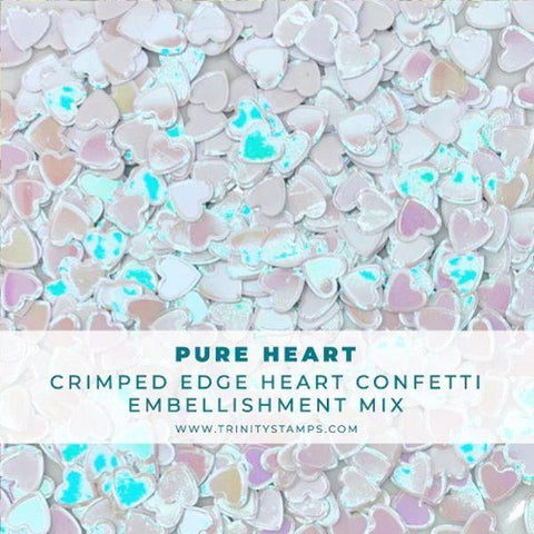 Crimped Edge Confetti Embellishment Mix - Pure Heart