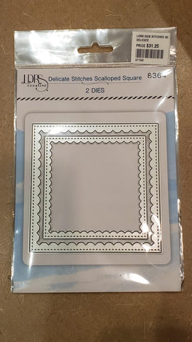 Delicate Stitches Scalloped Square Dies - 2 pack
