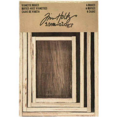 Wooden Vignette Boxes: Brown